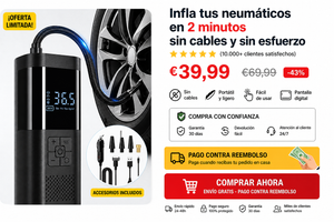 Nunca más te quedes tirado 🚗 – Infla tus ruedas en segundos donde quieras😫