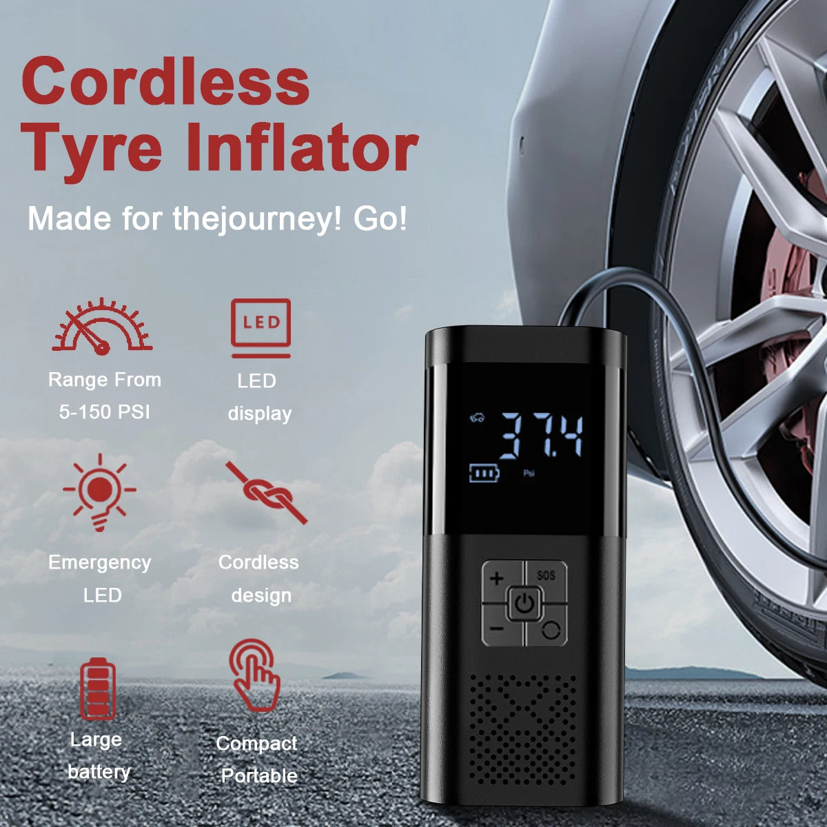 Nunca más te quedes tirado 🚗 – Infla tus ruedas en segundos donde quieras😫
